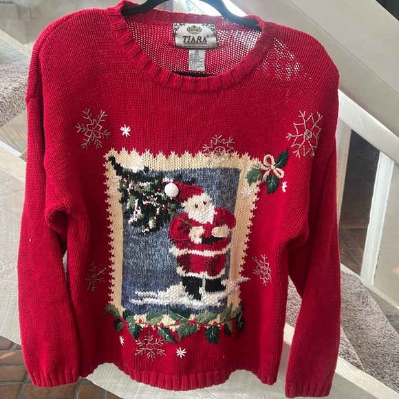 Tiara International Sweaters - Cotton vintage holiday sweater L